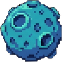 Teal cratered asteroid tile