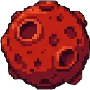 Red cratered asteroid tile